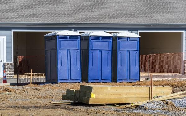 our portable toilets for construction sites include features such as non-slip flooring, secure locking systems, and ventilation to ensure safety and comfort for workers